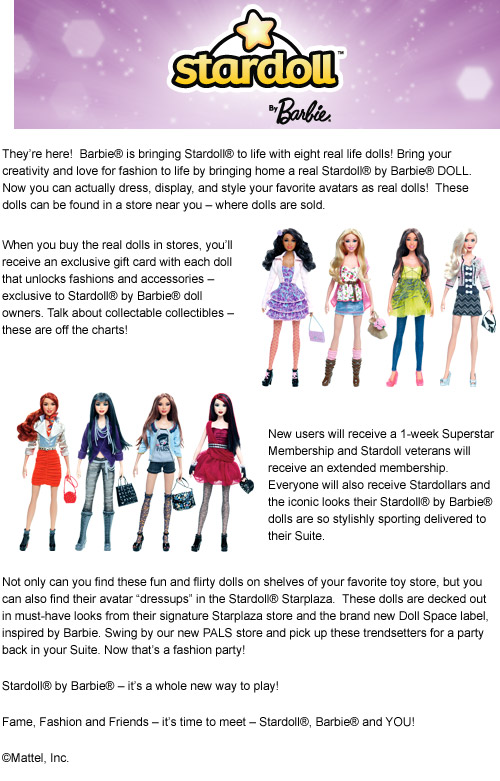 Stardoll barbie shop dolls